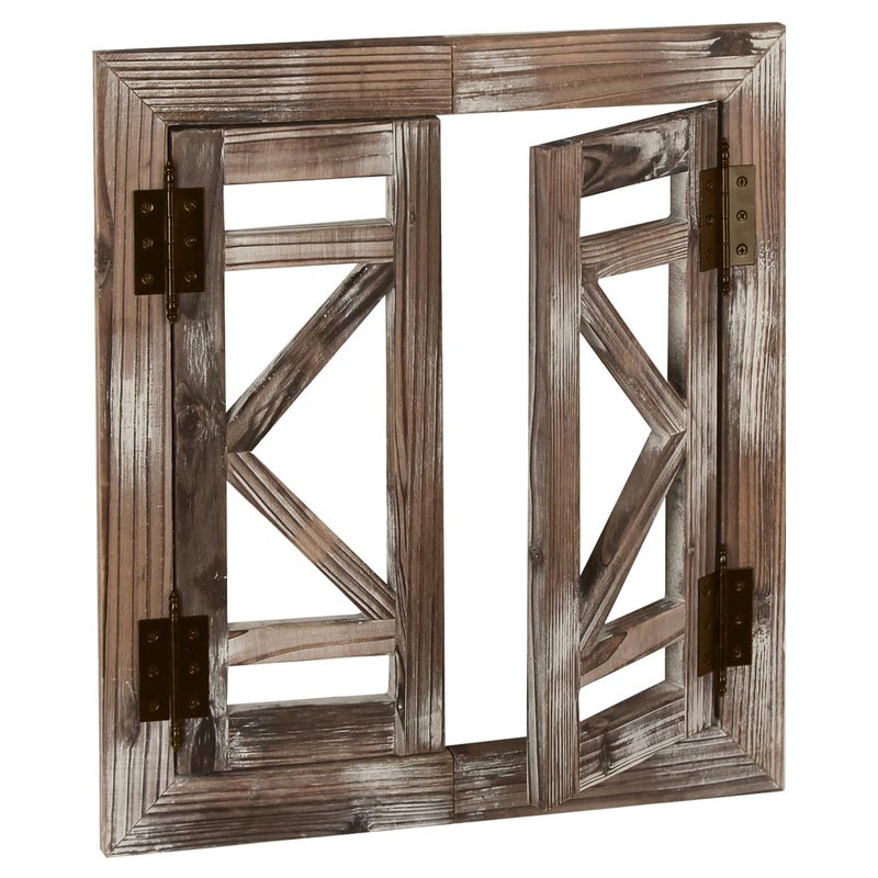J JACKCUBE DESIGN J JACKCUBE DEISGN Rustic Wood Window Frame with Opening-doors, Wall Art Decor Hanging Window Panes, Farmhouse Wall DÃ©cor for Living Room, Bathroom, Kitchen and More -MK587A - Image 1